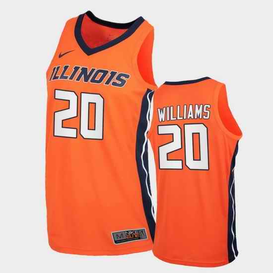 Men Illinois Fighting Illini Da'Monte Williams Replica Orange College Basketball Jersey